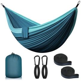 Hammock Outdoor Camping Hammocks 2 People 300 x 200 cm Ultralight Portable Travel Hammock up to 300 kg Load Capacity Garden Beach Double Hammock Parachute Nylon Breathable Hammock