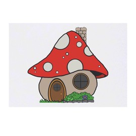 'Mushroom House' Temporary Tattoo - Water Resistant, Skin-Safe, Non-Toxic Transfer (TO00079767)