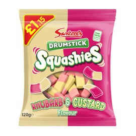 Swizzels Drumstick Squashies Rhubarb & Custard Flavour 120g (Pack of 3)