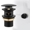 Sink Drain Fitting, Sink Plug with Overflow, Black, Drain Fitting
