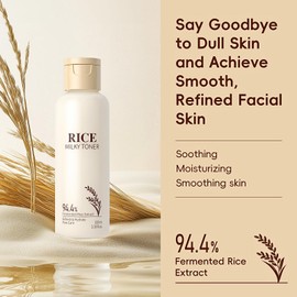 Rice Milky Toner + Raw Serum for Face, Rice Raw Pulp Face Serum, Soothing Face Toner, Hydrating Serum, 100ml + 17 ml*2