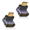 Duttek Right Angle HDMI Mini HDMI Adapter, 8K HDMI Mini