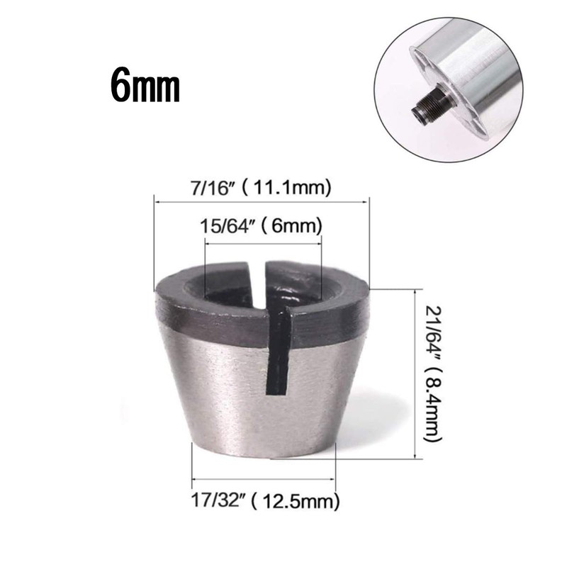 YFFSFDC Collet Chuck for Trimmers, 1/4 inch (6 mm), 0.25