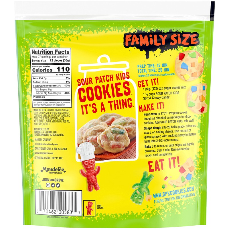 SOUR PATCH KIDS Soft & Chewy Candy, Family Size, Bulk