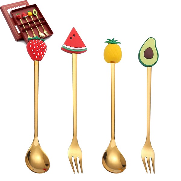 HTRTRR Children's Cutlery Set of 4, Children's Cutlery Made of