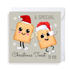Second Ave Funny Christmas Toast To You Square Xmas Holiday Festive Greetings Card