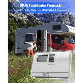 Upgrade 8330D3351 Digital Thermostat Fit for Coleman, 4 Single Stage RV Air Conditioner Thermostat, T-Stat Heat/Cool Wall-Mount, White