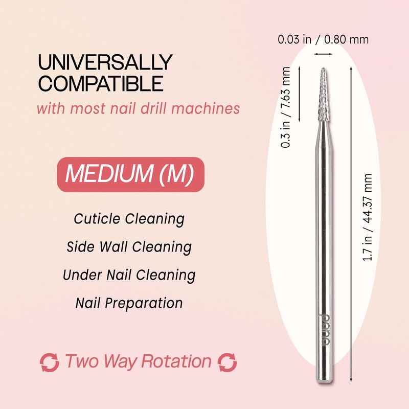 PANA 3/32" Carbide Cuticle Nail Drill Bit for Cuticle Cleaning,