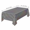 FALIZIFU 1 Pack Black and Iridescent Checkered Tablecloth Shiny Disposable