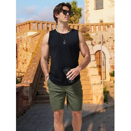 Arcweg Men's Swimming Trunks, Long, Quick-Drying Swimming Shorts, Sports Shorts, Leisure Shorts, Men's Swimming Trunks with Zip Pocket, S-XXL, Army Green, XL