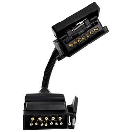 Trailer Adapter 12 Pin Male Plug to 7 Pin Flat Socket, 12V AU-Standard 4WD Trailer Light Adapter, 35cm Extra-Length Waterproof Connector for RV Truck Caravan Utility Tow Vehicles