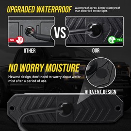 Led Grille Lights for Trucks, 12 Amber Led, Emergency Surface Mount Grill Strobe Light, Mini Warning Flashing Bar, Upgraded Waterproof for Dodge Ford Toyota Tacoma Trucks, 16PC Pack