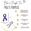 10 Pack Blue & Purple Ribbon Pins 1/5/25/100 for Pediatric