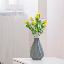 Aphmeir 3 Pack Artificial Lemon Branches for Vases, 14 Inch Fake Lemon Decor Lifelike Plant Decor Fake Tree Branches for Home Kitchen Decor Table Centerpiece