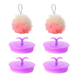 4 Pieces Of Hair Combing Brushes, 2 Pieces Of Bath Balls, Round Shampooing Brush, Scalp Massage Comb, Hair Washing Tool Brush