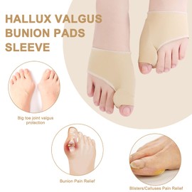 Guegine 4 Pairs of Bunion Corrector, Supportive Bunion Protector, Comfortable Big Toe Straightener, Suitable for Men and Women, Relieve Pressure, Size L (Skin Color*2, Gray*1, Black*1)