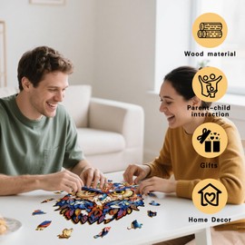 Wacocetoy Wooden Puzzles for Adults -Owl Unique Puzzles ，Irregular Animal Shaped Wooden Jigsaw Puzzles，Eco-Friendly Puzzle Creative Gift for Adults and Kids Family Game，11.1 x 9.58 inch