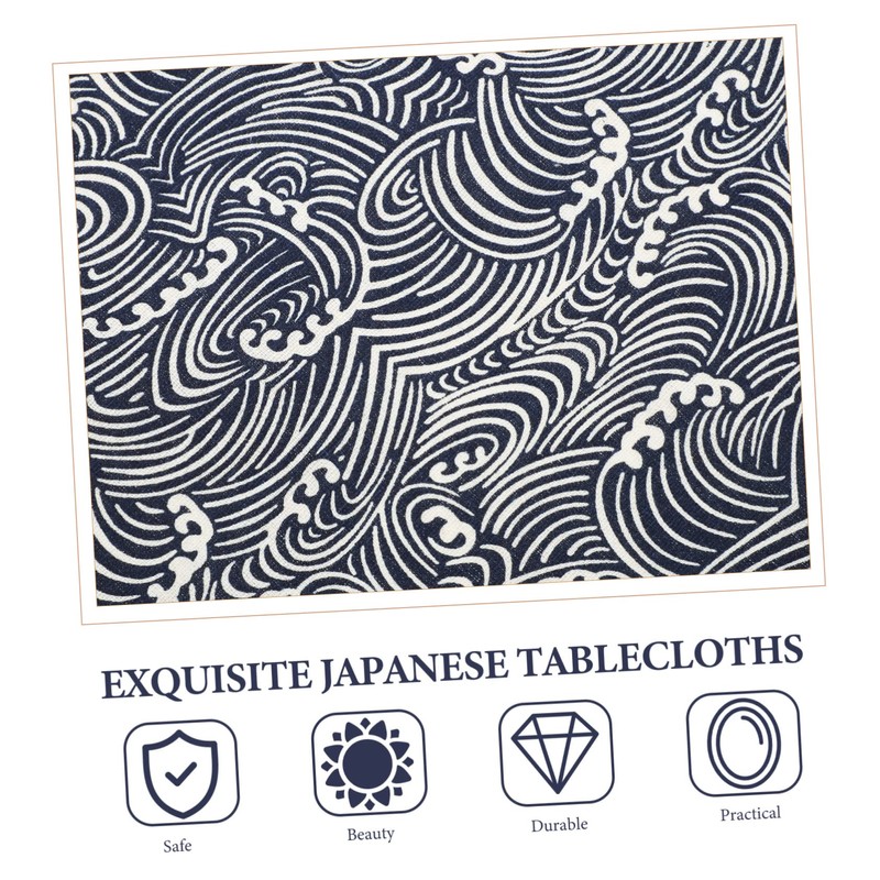 Alipis 2pcs Japanese Pattern Rectangle Table Cloths Retro Dining Covers