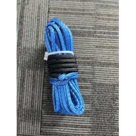 HOKINETY Synthetic Winch Rope Kit - 1/4" x 50' 10000 lbs Kinetic Recovery Cable for ATV UTV Off-Road Vehicles with Forged Hook, Rubber Stopper, Protective Sleeve and Safety Pull Strap - Blue