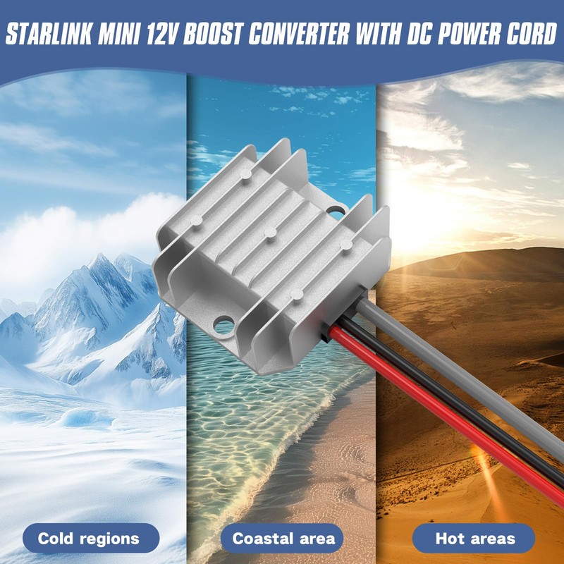 Deckit Starlink Mini 12V Step Up Converter Battery Adapter -
