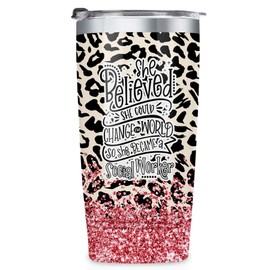 Onebttl Social Worker Gifts For Women - She believed She Could Change the World - 20oz/590ml Stainless Steel Insulated Tumbler with - Thank You Social Worker Month Appreciation Gifts - (White)