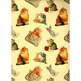 Cats and Kittens Rolled Gift Wrap Paper 2 Full Sheets 27 in x 39 in