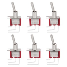ECSiNG 6Pcs Mini Right Angle Toggle Switch 3-Pin Elbow 2 Speed Long Handle Switch MTS-102C4 for Car Motorcycle