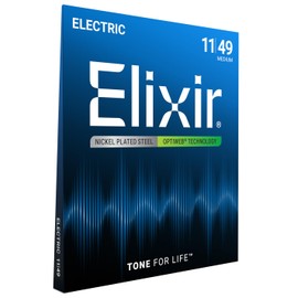Elixir Strings Electric Guitar Strings w OPTIWEB Coating, Medium (.011.049) (19102)