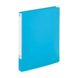 Lihit Lab F7032-8 Binder, Punchless File, One-Touch Open/Close, A4, S Type, Blue