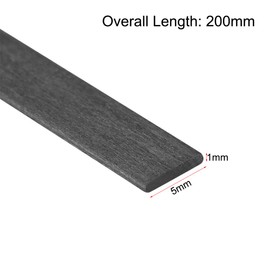 sourcing map Pack of 5 Carbon Fibre Strips Pultruded Rod 1 mm Thickness x 5 mm Width x 200 mm