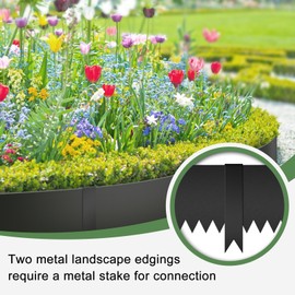 33FT Galvanized Steel Landscape Edging, 40" x 6" Metal Edging for Landscaping with 10Pcs Stakes & Gloves, Metal Garden Border for Garden Design, Yard, Tree Rings, Pathway, Divider(10 Pack)