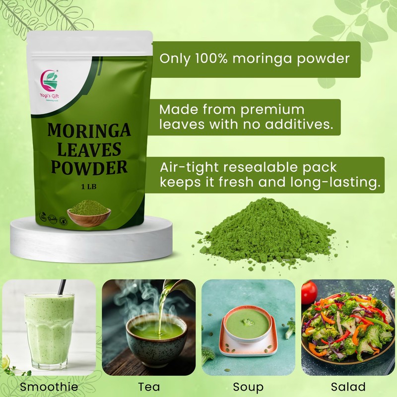 Moringa Powder 1 LB, 100% Pure & Natural Moringa Leaf