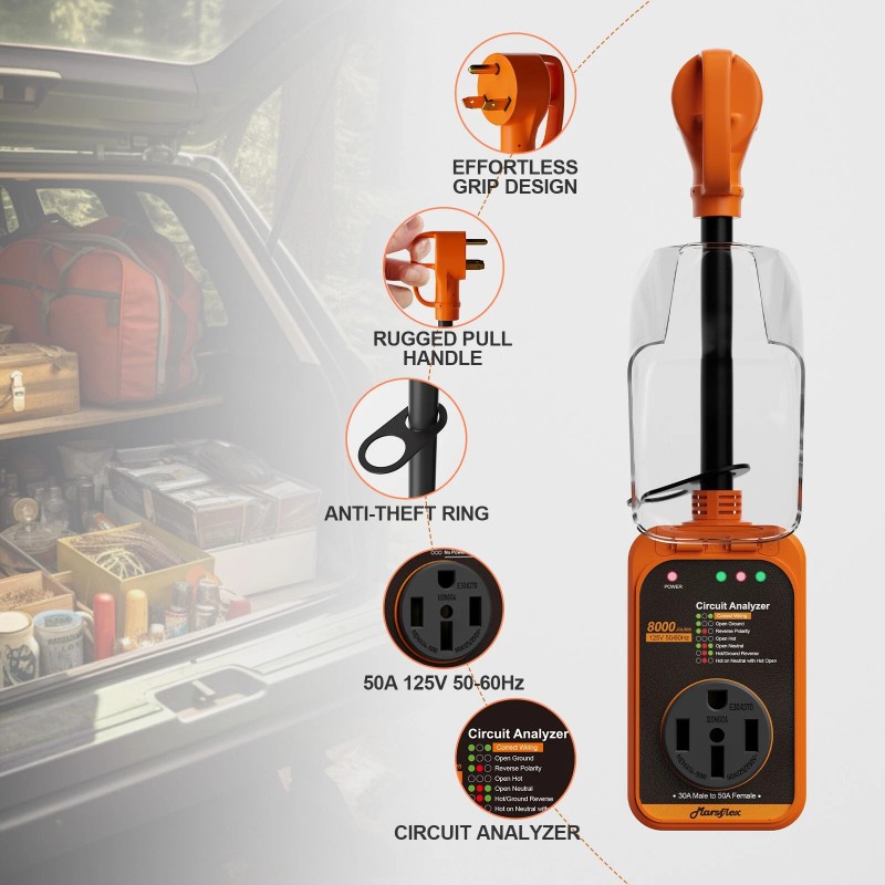 Marsflex 30 Amp to 50 Amp Rv Surge Protector 8000