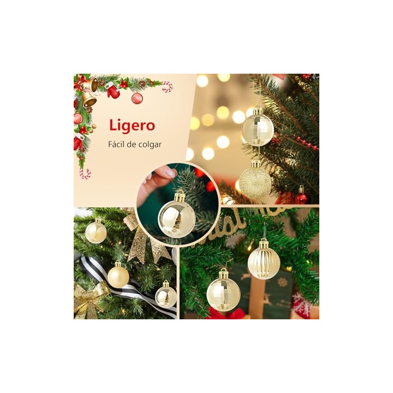 36 PCS Esferas Navideñas de 4 cm, Set con 6