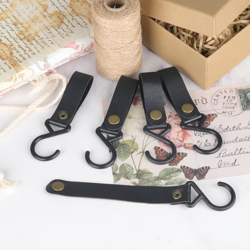 GVPOELR Pack of 8 Leather S Hooks, S Hooks with