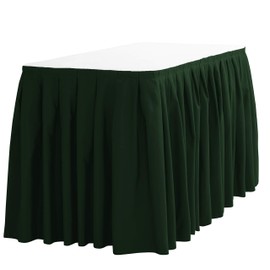 LinenTablecloth 21 ft. Accordion Pleat Polyester Table Skirt Hunter Green