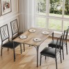 Jojoka Dining Set Table with Upholstered Chairs for 4, Small