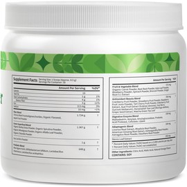 Pattern Wellness Greens Powder | Organic Superfood with Antioxidants, Digestive Enzymes, Probiotics & Adaptogens | Orange Flavor | 30 Servings (9.0 oz)