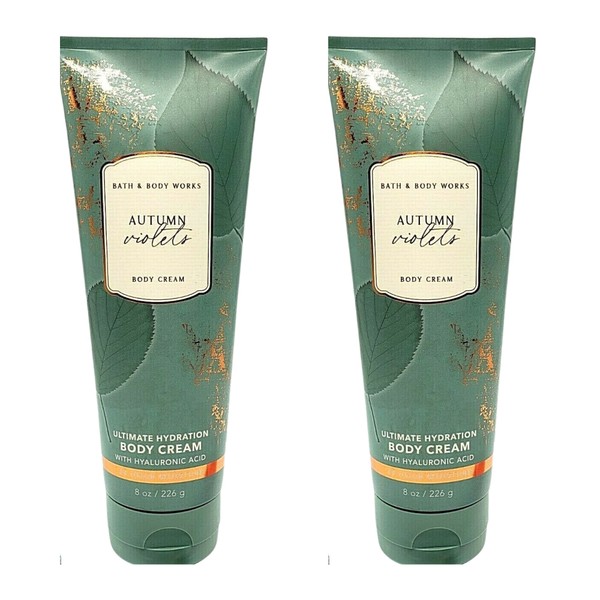 Bath and Body Works Gift Set of of 2 - 8 oz Body Cream - (Autumn Violets)