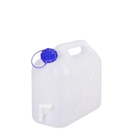 Jerrycanshop - Plastic Canister 5 L with Tap - Canister for Water and Food - Water Canister - 5 Litres - Plastic (HDPE) - BPA Free - Natural