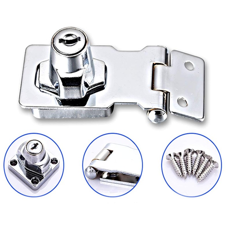Keyed Locking Hasp, Tiberham Heavy Duty Hasp Staple with Integrated