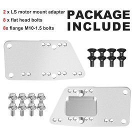 ZIBOPAR for LS Swap Motor Mounts Adapter Plates for SBC Vehicle to LS Engine LS1 LS2 LS3 LS6 LQ4 LQ9 L33 L92 L99 LR4, for LS Conversion Swap Bracket Adjustable Universal (Silver)