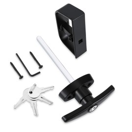 QANVEE Shed Door Latch T-Handle Lock Kit with 4 Keys,Storage Barn Shed Door Hardware Lock Set 4½" and 5½" Stem