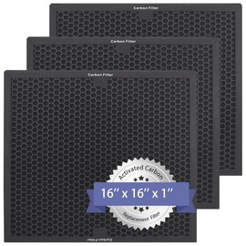 Popurure Air Scrubber Active Carbon Filters Compatible with BlueDri, VEVOR and Dri-Eaz Air Purifier, for Drieaz HEPA500 16'' x 16'' x 1'' inches（3 Pack）