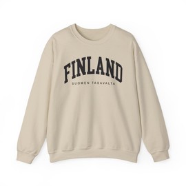 CUSTOMI Finland Adult Unisex Crewneck Sweatshirt, Sand, L