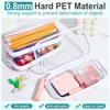 Qiyaz 15 Pcs Clear Hard Shell Zipper Case Plastic Bins