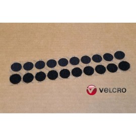 VELCRO® Brand Stick-On Dots- 3/4" Inch Diameter Circles  - (10 Sets Hook & Loop) - Black