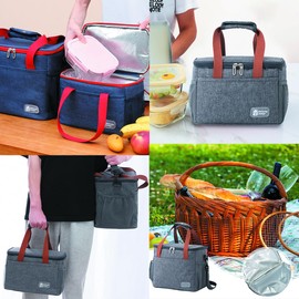 Bolsa de almuerzo gran capacidad portatil, Bolsas hieleras para hombres y, Bolsa Isotermica Reutilizable, Tela Oxford, A Prueba de Goteo, trabajo, playa, fiambrera de camping.(Azul marino)