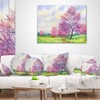 Designart Purple Spring Landscape' Floral Throw Cushion Pillow Cover for