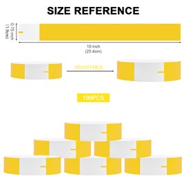 Vicloon Event Wristbands, 100pcs Paper Like Bracelets, Paper Wristbands Neon Wristbands Festival Wristbands for Events Arm Bands Party Wristbands for Clubs Lightweight Concert Wristbands (Yellow)